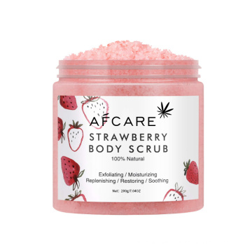 Auf die Vergleichslisteshareoem Großhandel Natural Strawberry Body Scrub Pink Body Exfoliator Scrub Deep Cleansing Facial Body Scrub